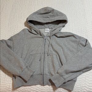 Aritzia terry fleece boyfriend boxy zip up hoodie